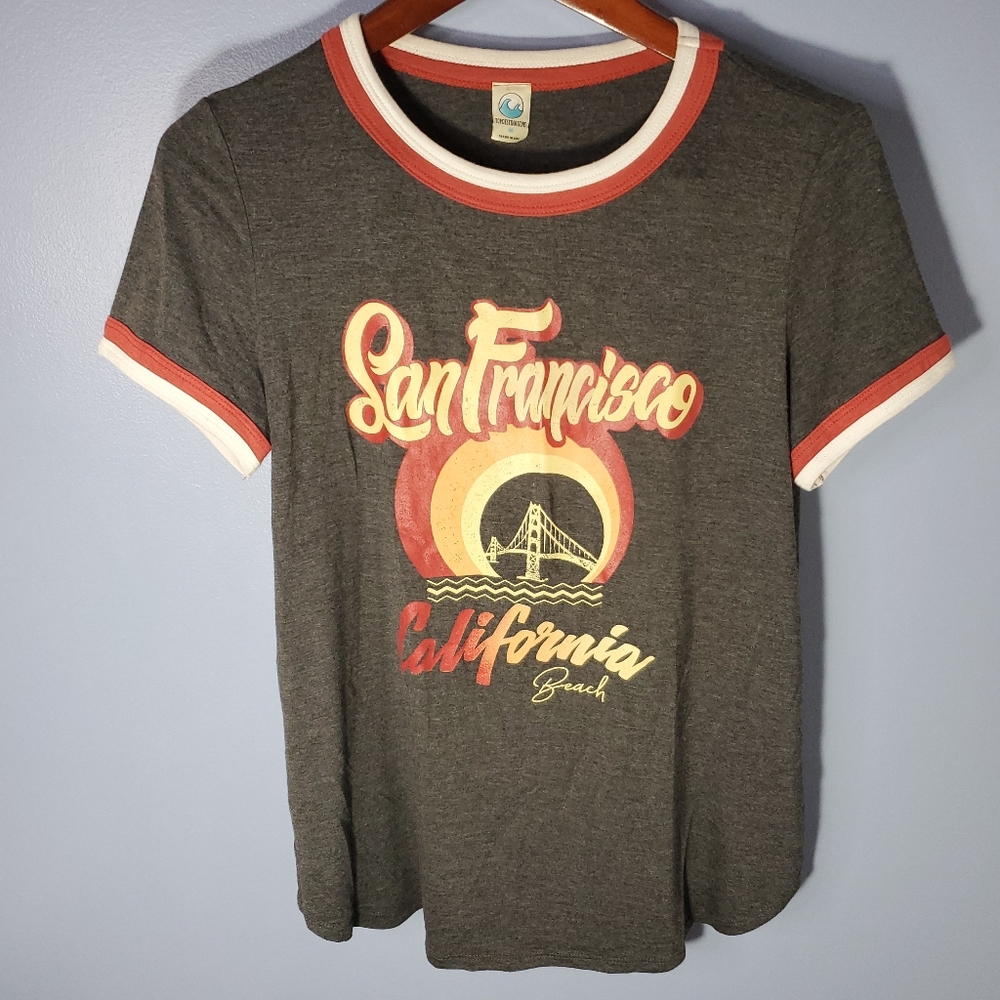 San Francisco California T-shirt Top Destination Tag Woman Size M made In USA